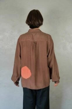 11.11 ELEVEN ELEVENLovers Silk Shirt - Burnt Orange -Drape Hut Sales Store 11 11 eleven eleven Lovers Silk Shirt 20231012052703 1