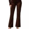 AGOLDENico Velvet Boot Cut Trousers - Chocolate Milk