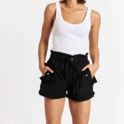 Amo DenimDenim Parachute Shorts - Black