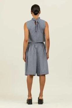 Toit VolantAdele Long Shorts - Navy/White Gingham -Drape Hut Sales Store Adele Long Shorts Navy White Gingham 20230721235701 3