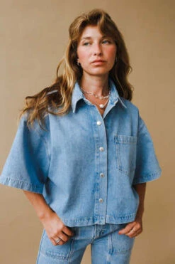 AGOLDEAgolde Rona Box Shirt - Tomorrow -Drape Hut Sales Store Agolde Rona Box Shirt Tomorrow 20231028091508 1