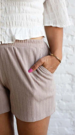 NLTAlina Rib Shorts - Sand -Drape Hut Sales Store Alina Rib Shorts 20230816010931 1