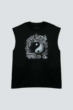 AssemblyYin Yang Muscle Tee - Black -Drape Hut Sales Store Assembly Yin Yang Muscle Tee Black 20230627202143