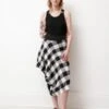 Y'sby Yohji Yamamoto Asymmetric Gingham Skirt - Black/White -Drape Hut Sales Store Asymmetric Gingham Skirt 20210324202550