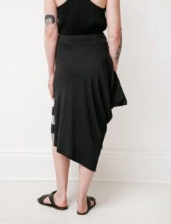 Y'sby Yohji Yamamoto Asymmetric Gingham Skirt - Black/White -Drape Hut Sales Store Asymmetric Gingham Skirt 20210324202551 2