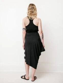 Y'sby Yohji Yamamoto Asymmetric Gingham Skirt - Black/White -Drape Hut Sales Store Asymmetric Gingham Skirt 20210324202551