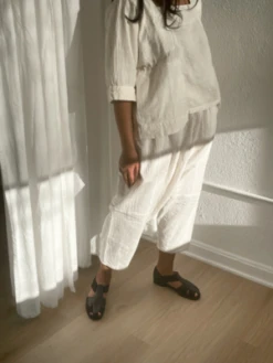 Atelier DelphineKiko Crinkled Cotton Pant - Kinari Cream