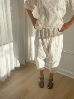 Atelier DelphineKiko Crinkled Cotton Pant - Kinari Cream -Drape Hut Sales Store Atelier Delphine Kiko Crinkled Cotton Pant Kinari Cream 20230310224524