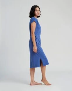 Calder BlakeBarbara Dress - Sea Blue -Drape Hut Sales Store Barbara Dress Sea Blue 20210906042052