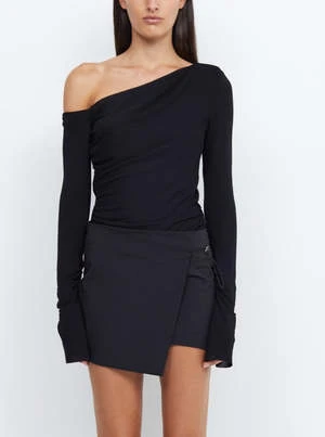 Bec + BridgeBec + Bridge Mac Wrap Mini Skirt - Black 3 Bec + BridgeBec + Bridge Mac Wrap Mini Skirt - Black