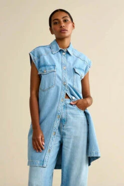 BellerosePhoenix Dress - Used Light Blue -Drape Hut Sales Store Bellerose Phoenix Dress Used Light Blue 20230504215203 2