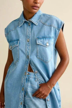 BellerosePhoenix Dress - Used Light Blue -Drape Hut Sales Store Bellerose Phoenix Dress Used Light Blue 20230504215204