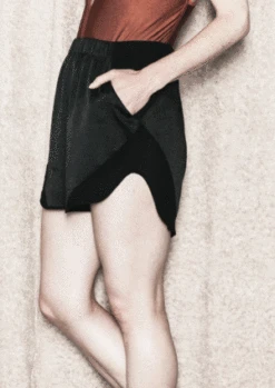 BERENIKSHINY/MATTE SHORTS - Black -Drape Hut Sales Store Berenik SHORTS black shiny matte 20190724162555