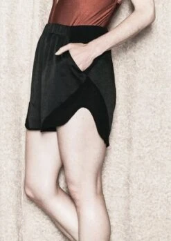 BERENIKSHINY/MATTE SHORTS - Black -Drape Hut Sales Store Berenik SHORTS black shiny matte 20190724162556