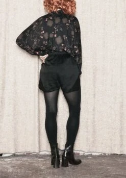 BERENIKSHINY/MATTE SHORTS - Black -Drape Hut Sales Store Berenik SHORTS black shiny matte 20190724162600