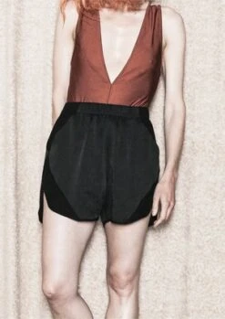 BERENIKSHINY/MATTE SHORTS - Black -Drape Hut Sales Store Berenik SHORTS black shiny matte 20190724162601 1