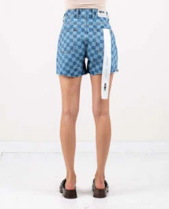 NEON DENIM BRANDBetty Shorts - Indigo Checker -Drape Hut Sales Store Betty Shorts Indigo Checker 20220527013058 2