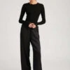 SPRWMNSilk Easy Pants - Black -Drape Hut Sales Store Black Silk Easy Pants 20231020024842