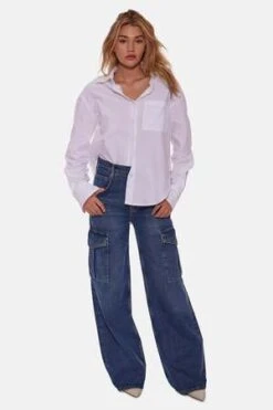 Blue&CreamPoppy Buttondown Poplin Shirt - White -Drape Hut Sales Store Blue Cream Poppy Buttondown Poplin Shirt White 20230913110012 2