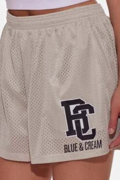 Blue&CreamMesh Shorts - Beige -Drape Hut Sales Store Blue Cream Women s Mesh Shorts Beige 20230910231849 2