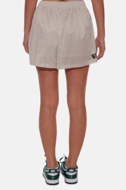 Blue&CreamMesh Shorts - Beige -Drape Hut Sales Store Blue Cream Women s Mesh Shorts Beige 20230910231849