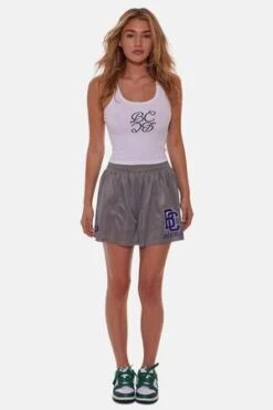 Blue&CreamMesh Shorts - Grey -Drape Hut Sales Store Blue Cream Women s Mesh Shorts Grey 20230910231853