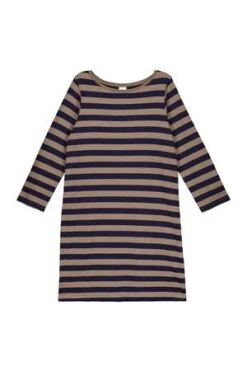 KowtowBreton Dress - Navy/Taupe Stripe -Drape Hut Sales Store Breton Dress 20230802054653 2