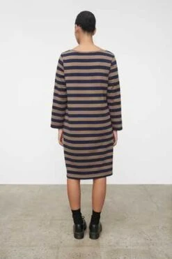 KowtowBreton Dress - Navy/Taupe Stripe -Drape Hut Sales Store Breton Dress 20230802054653