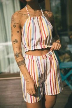 SIZCEREUS SHORTS - STRIPES -Drape Hut Sales Store CEREUS SHORTS STRIPES 20230325222638 1