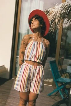 SIZCEREUS SHORTS - STRIPES -Drape Hut Sales Store CEREUS SHORTS STRIPES 20230325222638