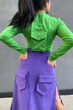 AbacaxiCorduroy Cargo Midi Skirt -Drape Hut Sales Store Cargo Maxi Skirt 20230817223527 2