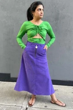 AbacaxiCorduroy Cargo Midi Skirt -Drape Hut Sales Store Cargo Maxi Skirt 20230817223528 2