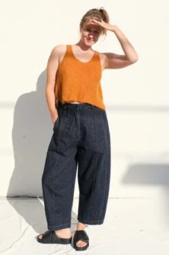 CorderaSeam Curved Pant - Dark Navy -Drape Hut Sales Store Cordera Seam Curved Pant Dark Navy 20230601040426 1