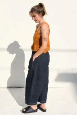 CorderaSeam Curved Pant - Dark Navy -Drape Hut Sales Store Cordera Seam Curved Pant Dark Navy 20230601040427