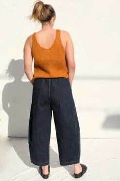 CorderaSeam Curved Pant - Dark Navy -Drape Hut Sales Store Cordera Seam Curved Pant Dark Navy 20230601040428 1