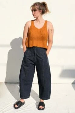 CorderaSeam Curved Pant - Dark Navy -Drape Hut Sales Store Cordera Seam Curved Pant Dark Navy 20230601040428