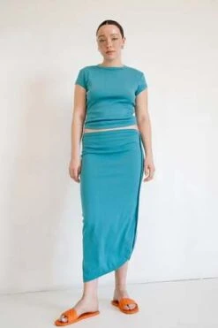 Line By KCosta Skirt - Ozone Blue -Drape Hut Sales Store Costa Skirt Ozone Blue 20220806210423 3