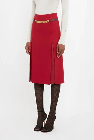 Victoria BeckhamDouble Layer Skirt - Poppy Red 4 Victoria BeckhamDouble Layer Skirt - Poppy Red - Image 2
