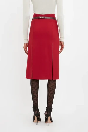Victoria BeckhamDouble Layer Skirt - Poppy Red 7 Victoria BeckhamDouble Layer Skirt - Poppy Red - Image 5