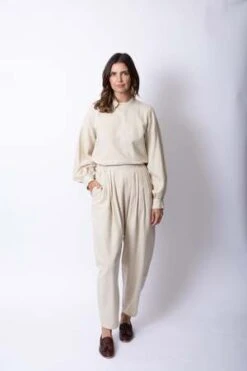 Black CraneDraped Pants - Ivory -Drape Hut Sales Store Draped Pants 20230919223847 1