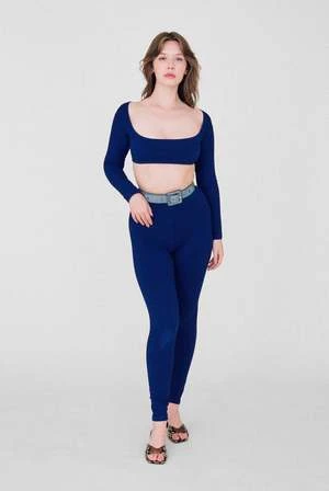 Gil RodriguezEl Tigre Chiquito Long Sleeve Crop Top - Lapis 4 Gil RodriguezEl Tigre Chiquito Long Sleeve Crop Top - Lapis - Image 2