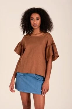 Eliza FaulknerRaffi Top - Cocoa -Drape Hut Sales Store Eliza Faulkner Raffi Top Cocoa 20230614163107 1