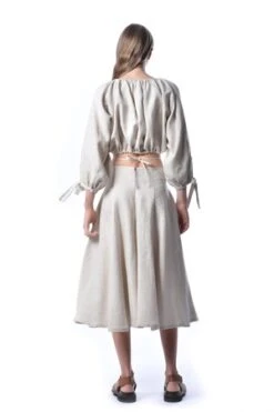 Eliza FaulknerRaw Linen Berkley Skirt - Gray -Drape Hut Sales Store Eliza Faulkner Raw Linen Berkley Skirt gray 20220606200435 1