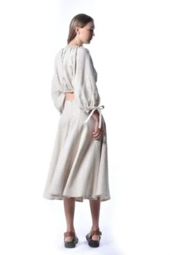 Eliza FaulknerRaw Linen Berkley Skirt - Gray -Drape Hut Sales Store Eliza Faulkner Raw Linen Berkley Skirt gray 20220606200435