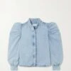 FrameGillian Gathered Denim Shirt - Light Wash -Drape Hut Sales Store FRAME GILLIAN GATHERED DENIM SHIRT 20231028180604