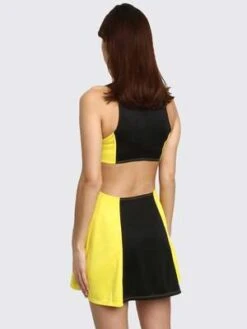 GanniSporty Jersey Tennis Dress - Black/Yellow -Drape Hut Sales Store Ganni Sporty Jersey Tennis Dress Black Yellow 20230211011717 1