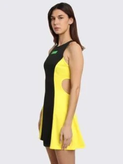 GanniSporty Jersey Tennis Dress - Black/Yellow -Drape Hut Sales Store Ganni Sporty Jersey Tennis Dress Black Yellow 20230211011717