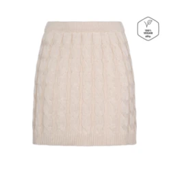 GenesINA COTTON KNIT MINI SKIRT - NEUTRALS