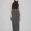 Oval SquareJelly Denim Skirt - Grey Denim -Drape Hut Sales Store Jelly Denim Skirt 20231004055959