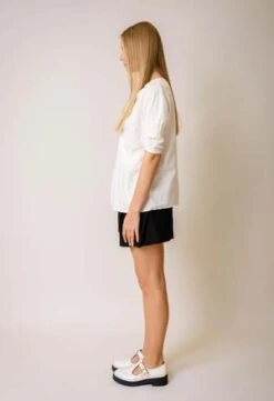 NKCJune Twist Blouse - White -Drape Hut Sales Store June Twist Blouse In White 20231101102925 2
